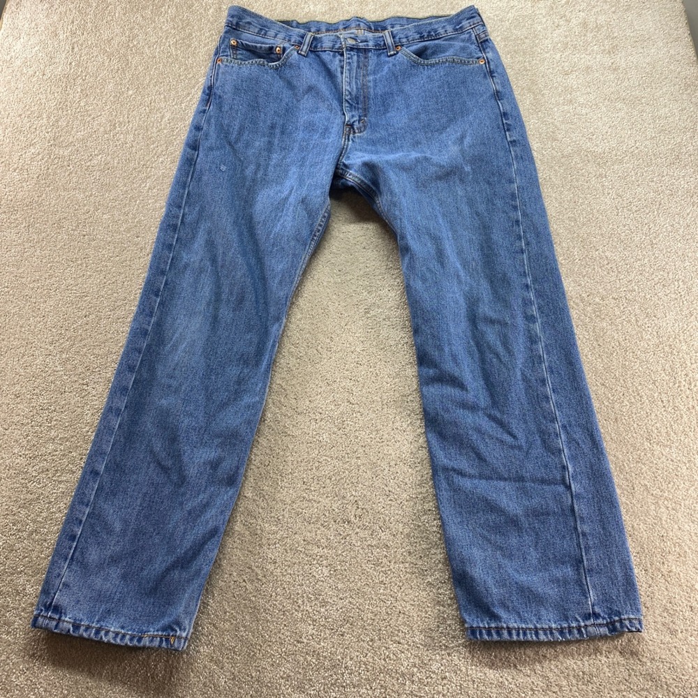 Levis 505‎ Jeans Mens 36x30 Blue Regular Fit Straight Leg Medium Wash